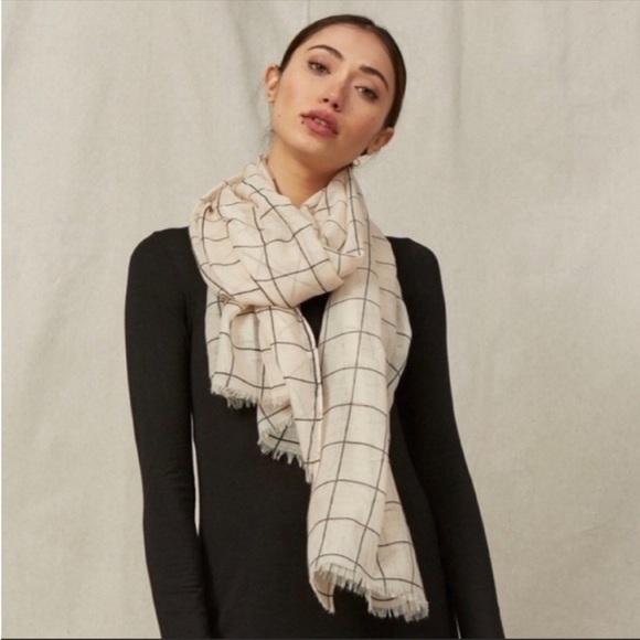 Anthropologie Rachel Pally Window Pane Plaid Scarf NWT - Picture 2 of 4